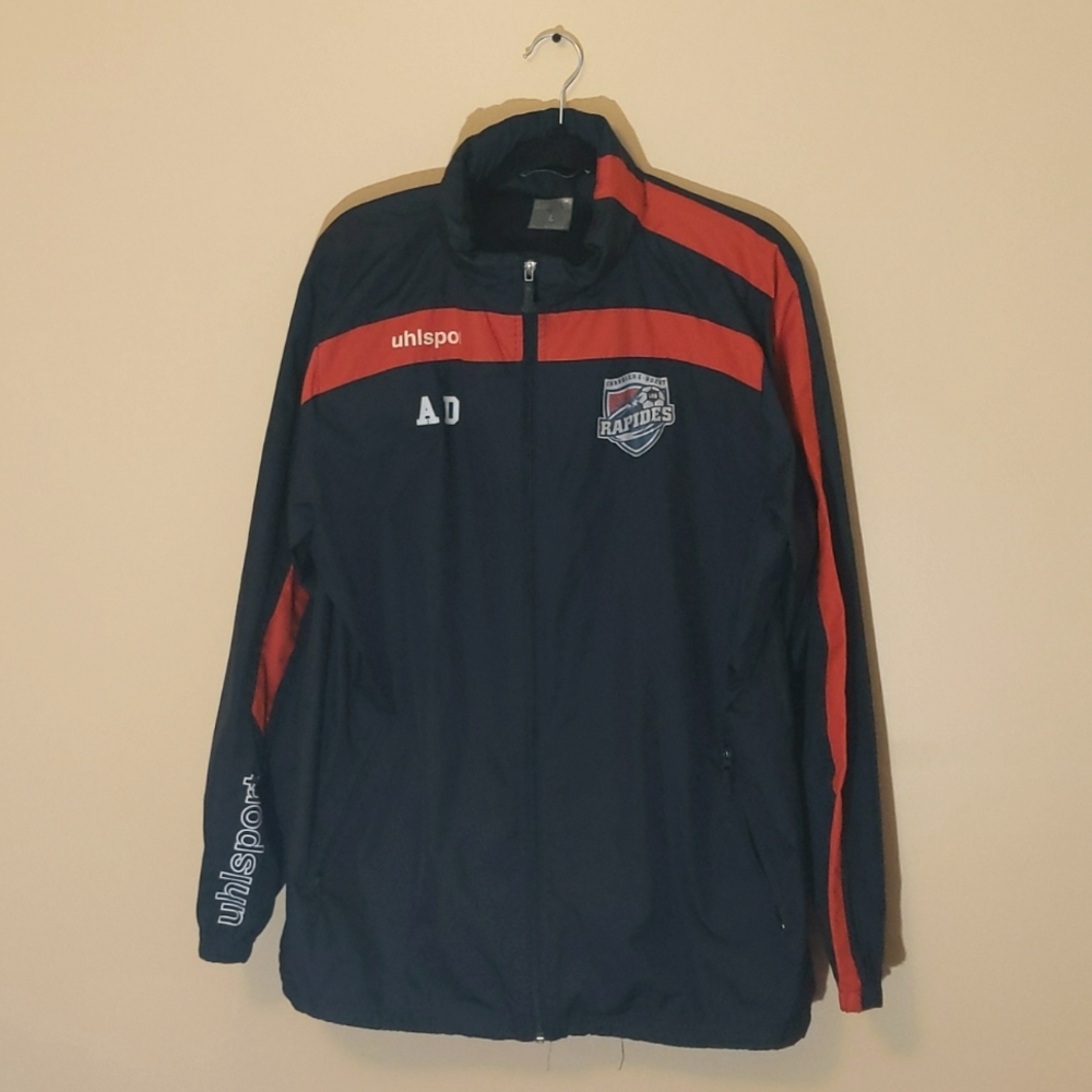 Uhlsport|Rapides Windbreaker Jacket Zippered, Zip Pockets Hidden Hood In Collar